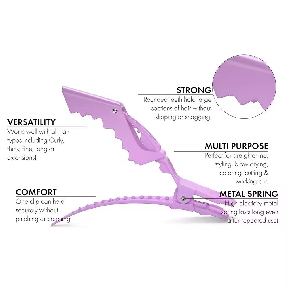 6pcs Hair Clips Crocodile Clip Hairdressing Clips, for Salon Styling - Image 3