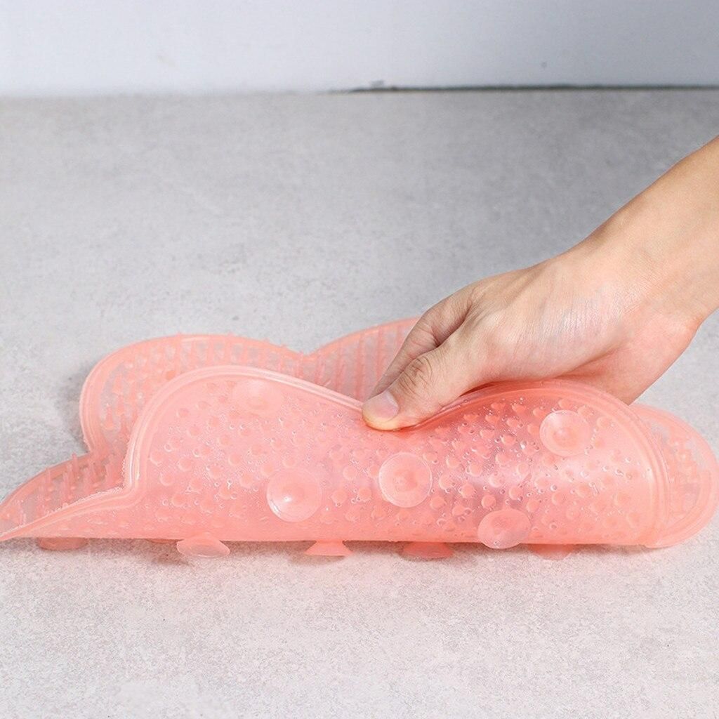Pink Non-Slip Silicone Foot Massage Pad with Suction for Bathroom - Image 5