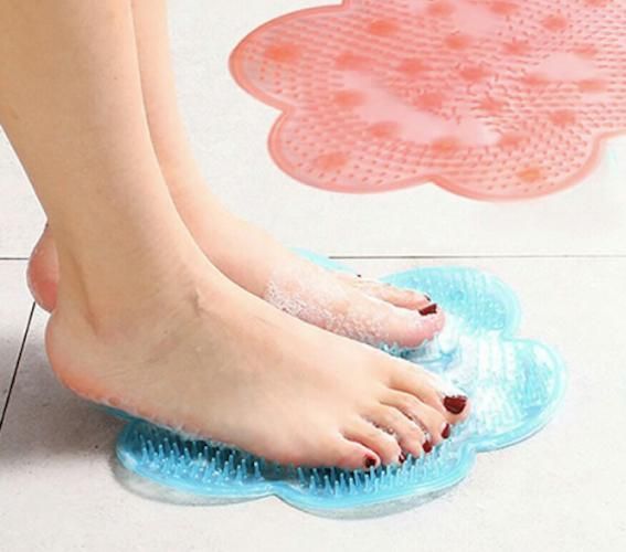 Pink Non-Slip Silicone Foot Massage Pad with Suction for Bathroom - Image 7