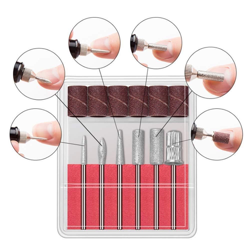 6pc drill bits for electric file sanding bands, silver - Image 2
