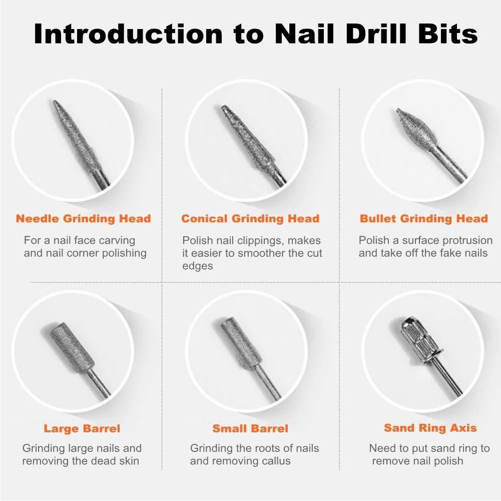 6pc drill bits for electric file sanding bands, silver - Image 3