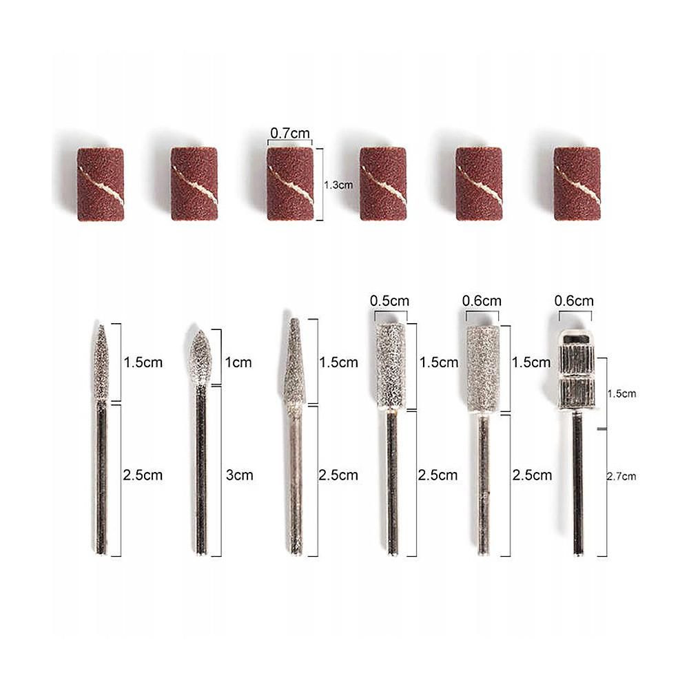 6pc drill bits for electric file sanding bands, silver - Image 7