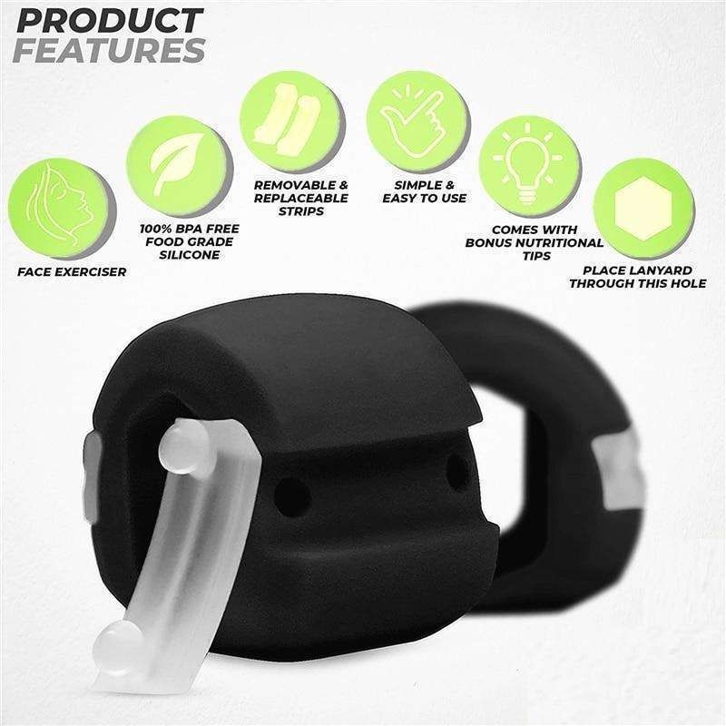 Jawline Exerciser Jaw Trainer for Defined Jaw Muscles, Black - Image 3