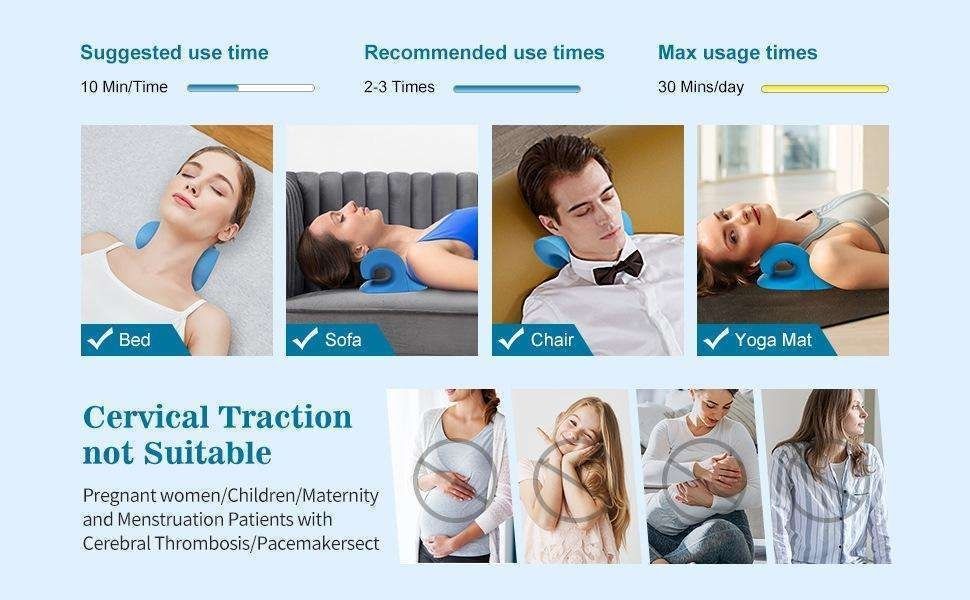 Neck stretcher pillow, Blue - Image 3