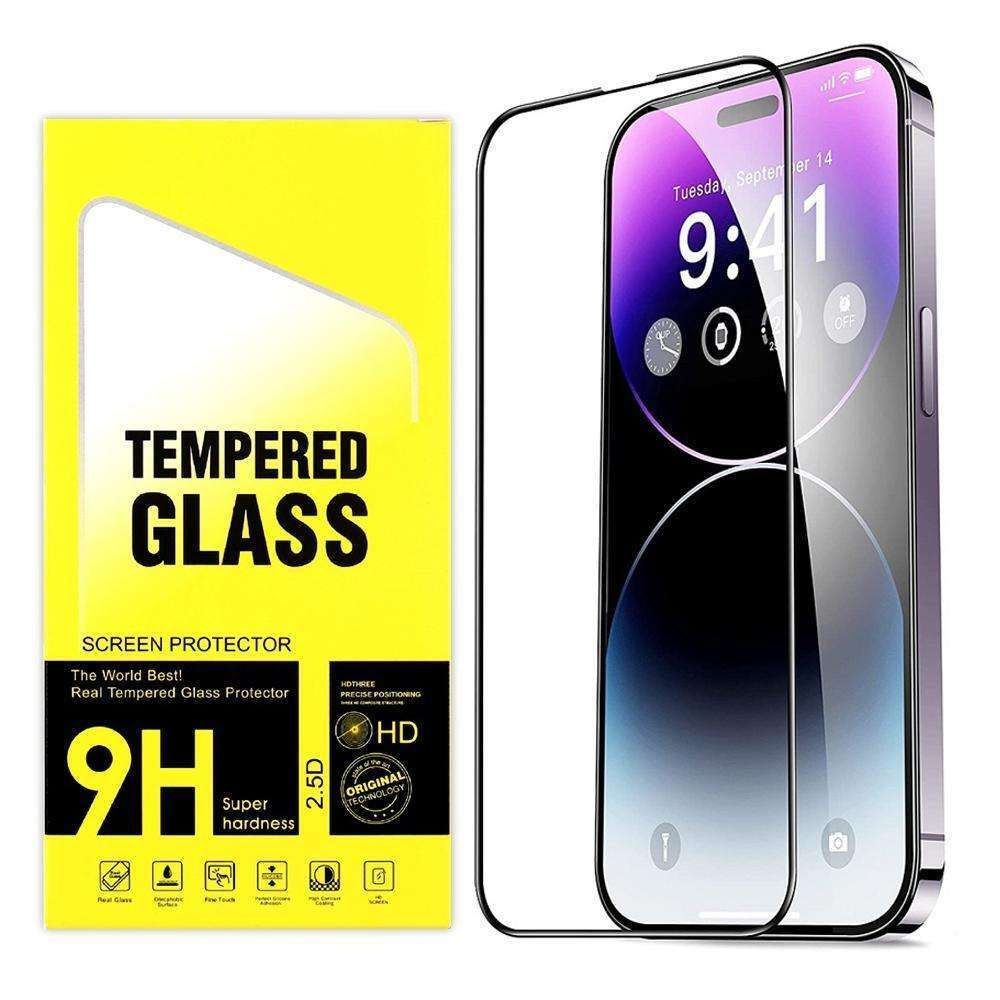 2pcs Tempered Glass Screen Protector for iPhone 14 Pro, Transparent - Image 1