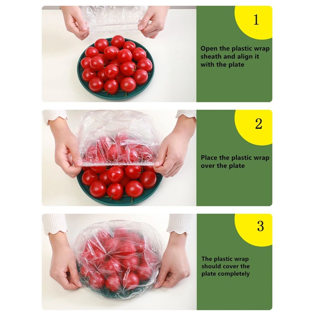 100-pack Elastic Food Covers, Transparent - Image 5