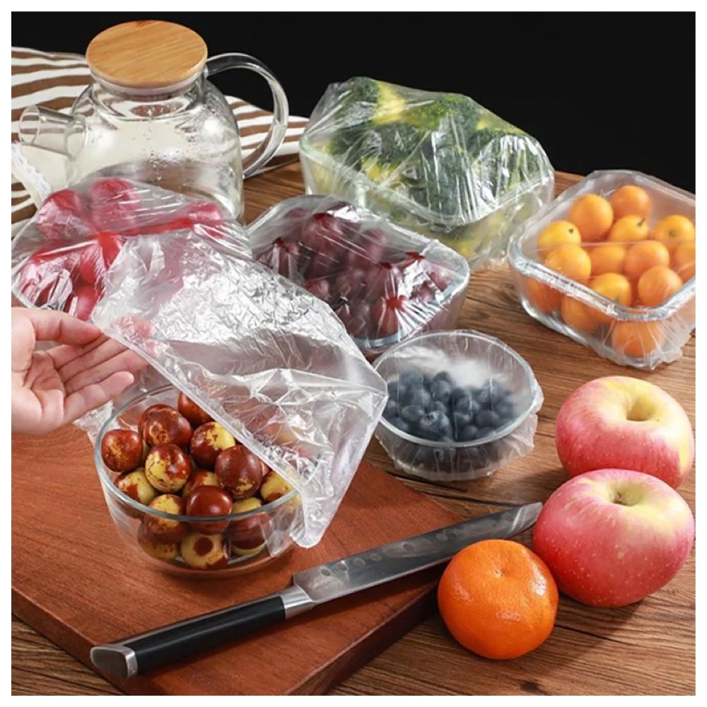 100-pack Elastic Food Covers, Transparent - Image 6