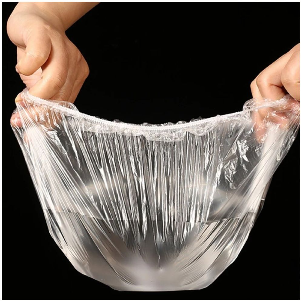 100-pack Elastic Food Covers, Transparent - Image 7