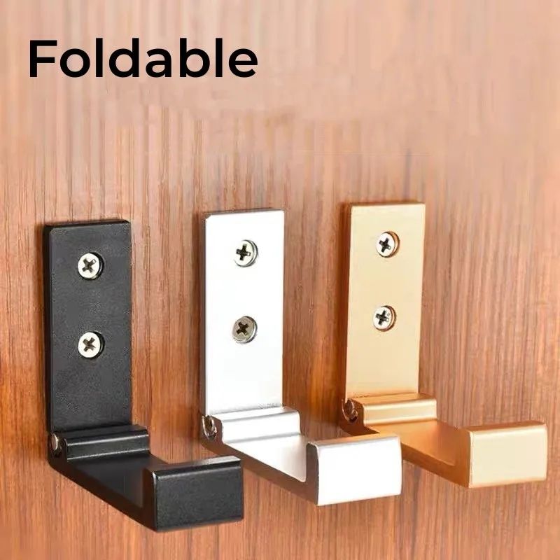 2pcs foldable wall hooks for clothes, mounted, with Guld compatibility - Image 2