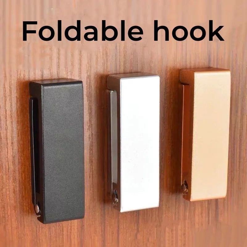 2pcs foldable wall hooks for clothes, mounted, with Guld compatibility - Image 3