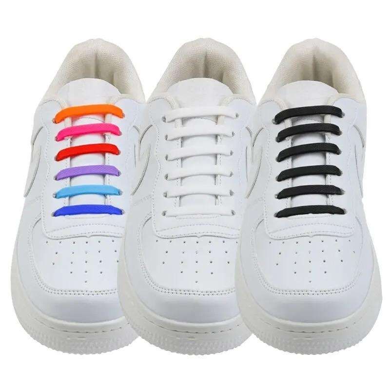 White No-Tie Elastic Shoelaces, One Size, 2pcs - Image 1