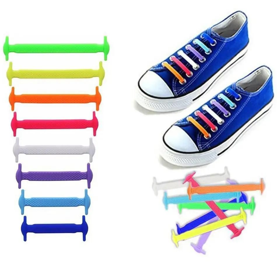 2pcs No-Tie Elastic Shoelaces in Black Silicone, one size - Image 4