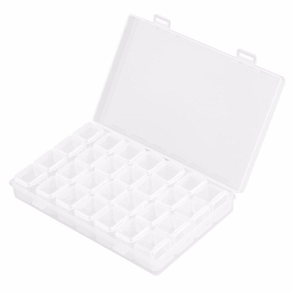 28-Slots Clear Diamond Painting Storage Box, Compatible with DIY Craft Organizers - Image 2