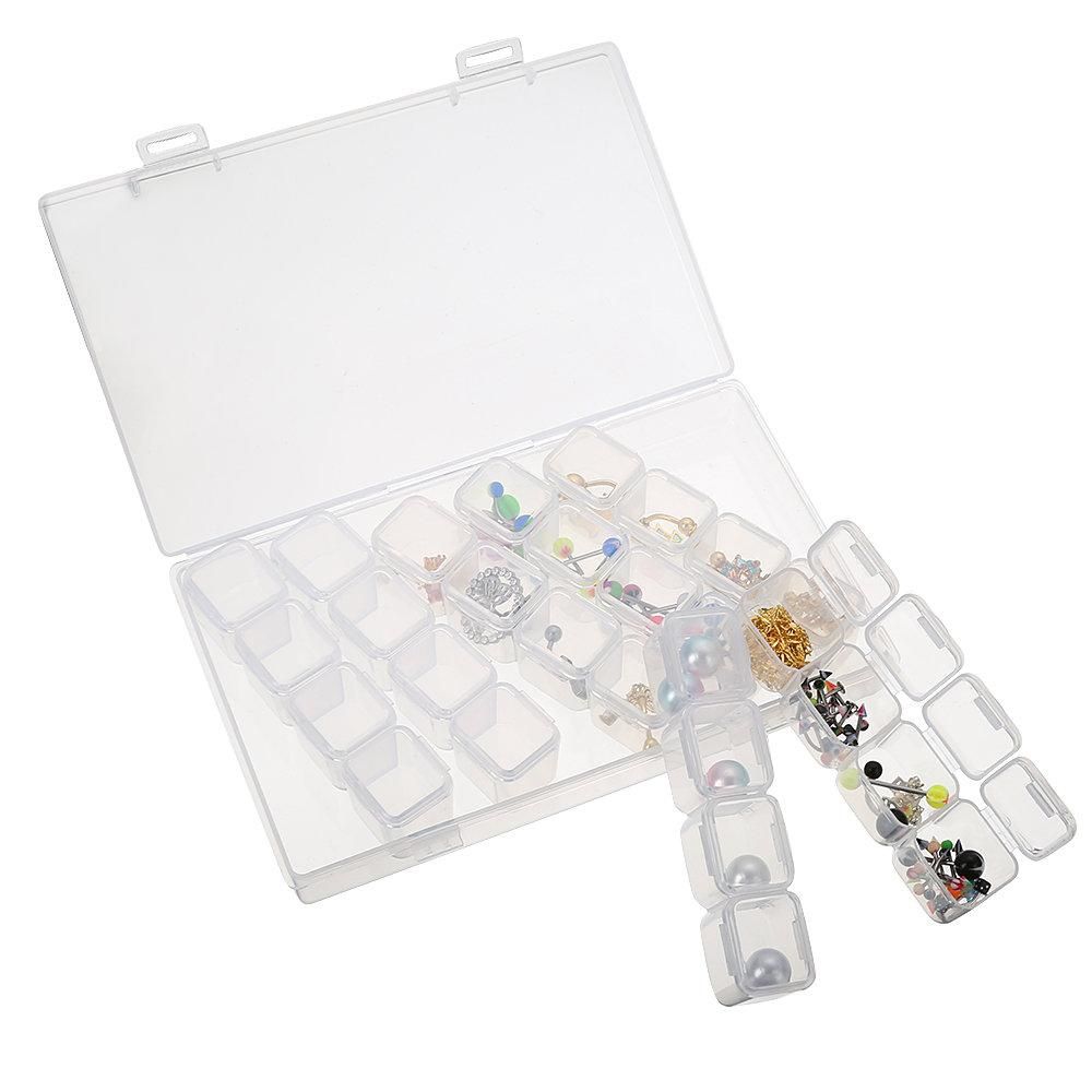 28-Slots Clear Diamond Painting Storage Box, Compatible with DIY Craft Organizers - Image 3