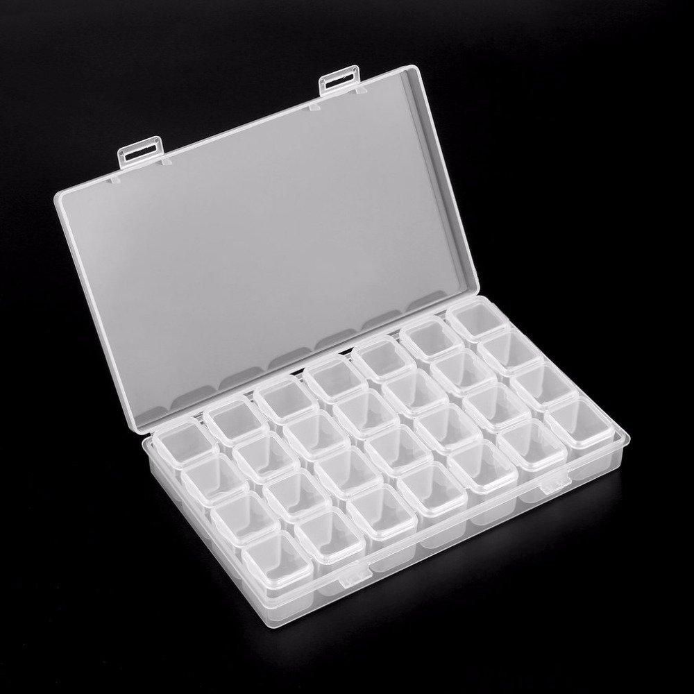 28-Slots Clear Diamond Painting Storage Box, Compatible with DIY Craft Organizers - Image 5
