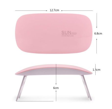 Mini UV LED Nail Lamp 12W for Gel Polish Hybrid Gel, Pink - Image 3