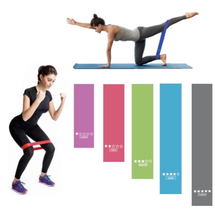 5-pack Resistance Bands for Exercise Yoga Rehab, MultiColor - Image 1