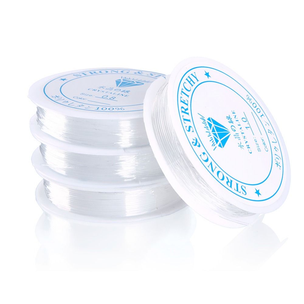 2-pack 0.8mm Transparent Elastic Thread for Jewelry Making, 8m - Image 1