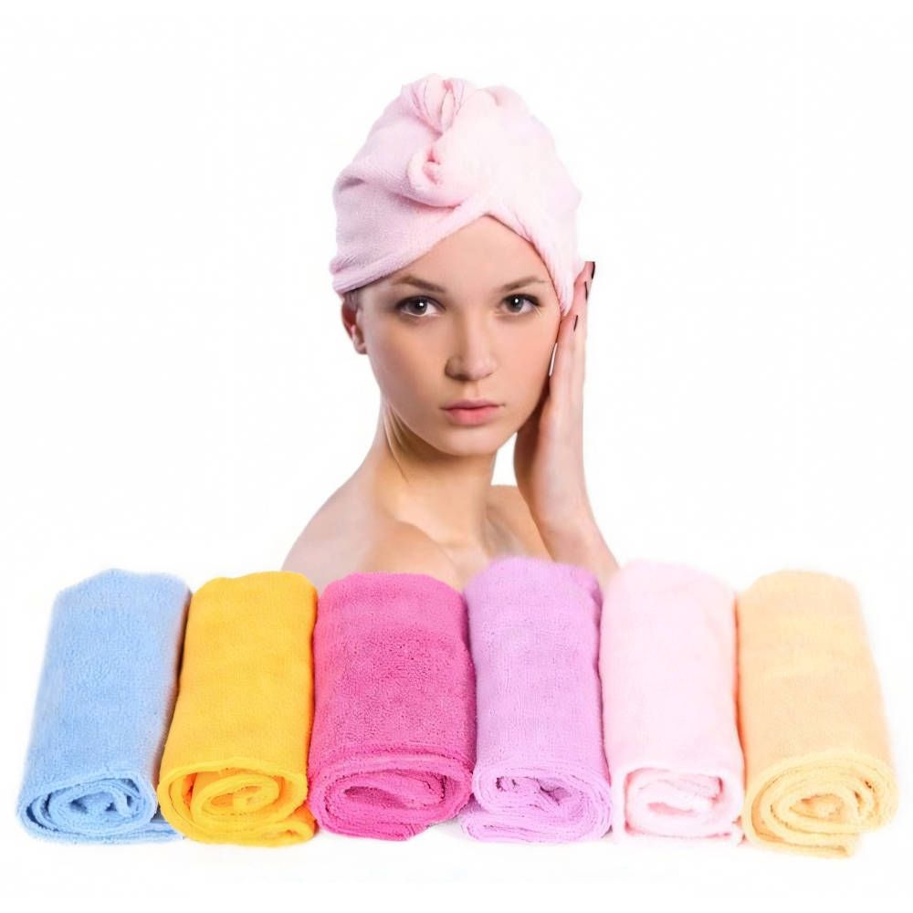 Microfiber hair towel turban, White - Image 1