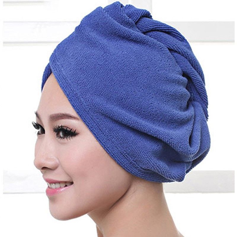 Microfiber hair towel turban dark blue - Image 6