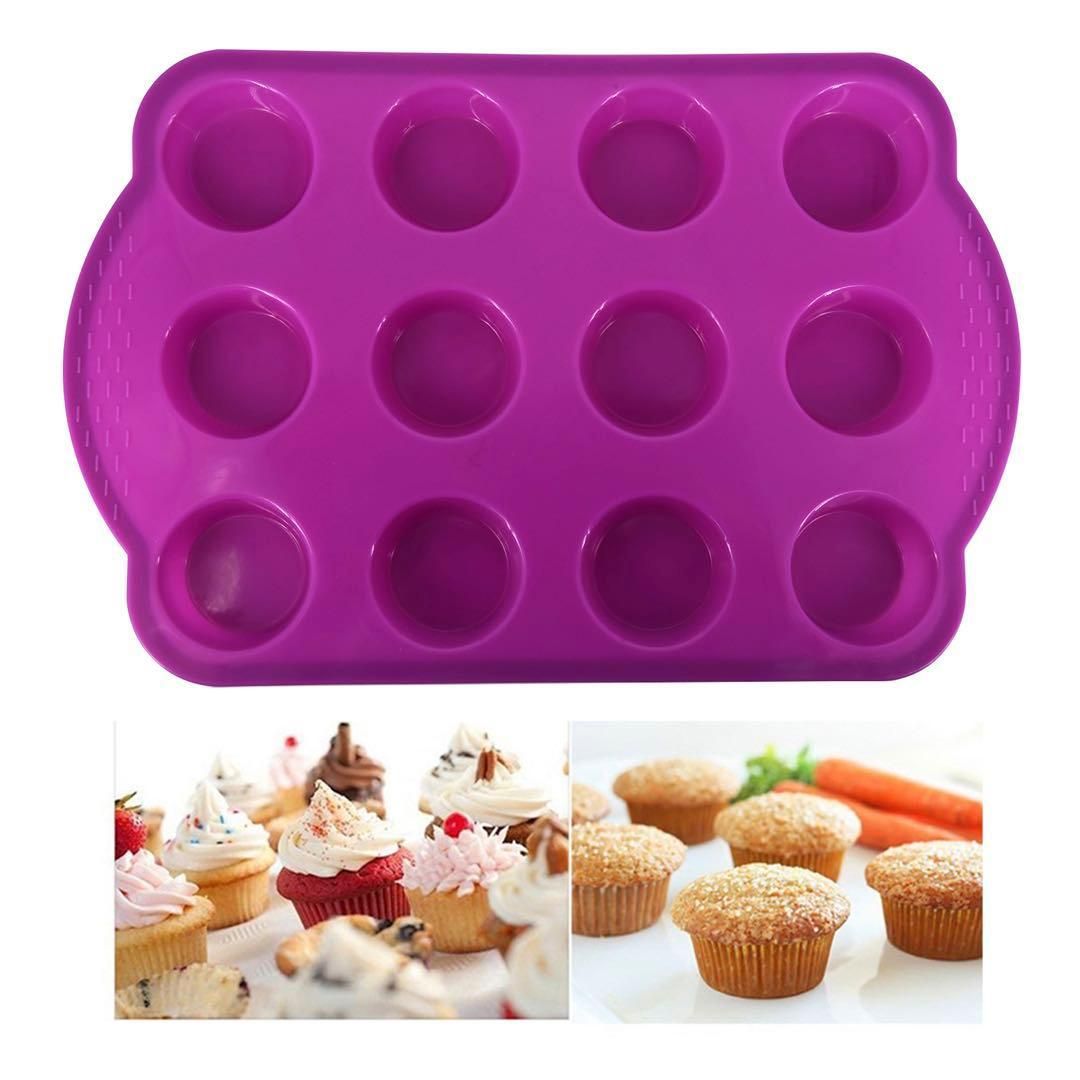 Mini Muffin Tray, Purple, Baking Tin for Muffins - Image 1