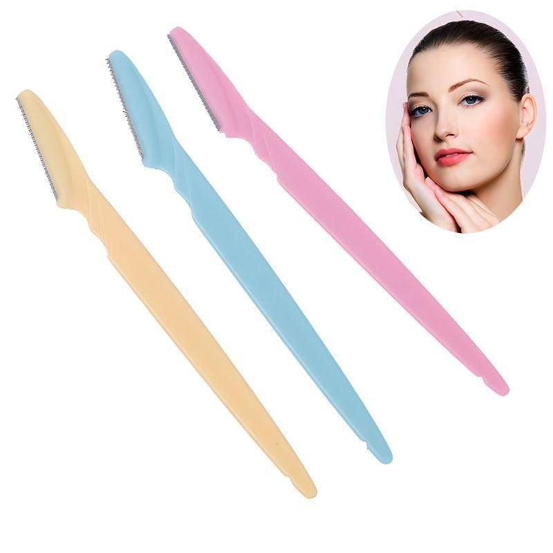 3-Pack Eyebrow and Beard Knife Set, Multicolor - Image 1