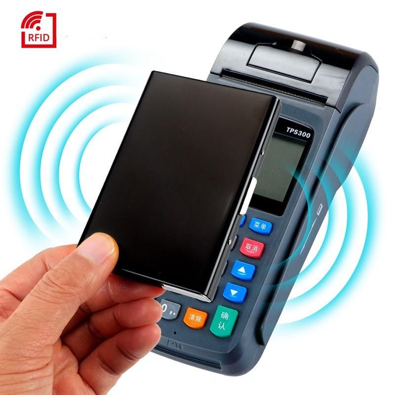 10-Card Slot RFID Protected Metal Wallet, Stainless Steel Card Holder with Compartments, Black - Image 4