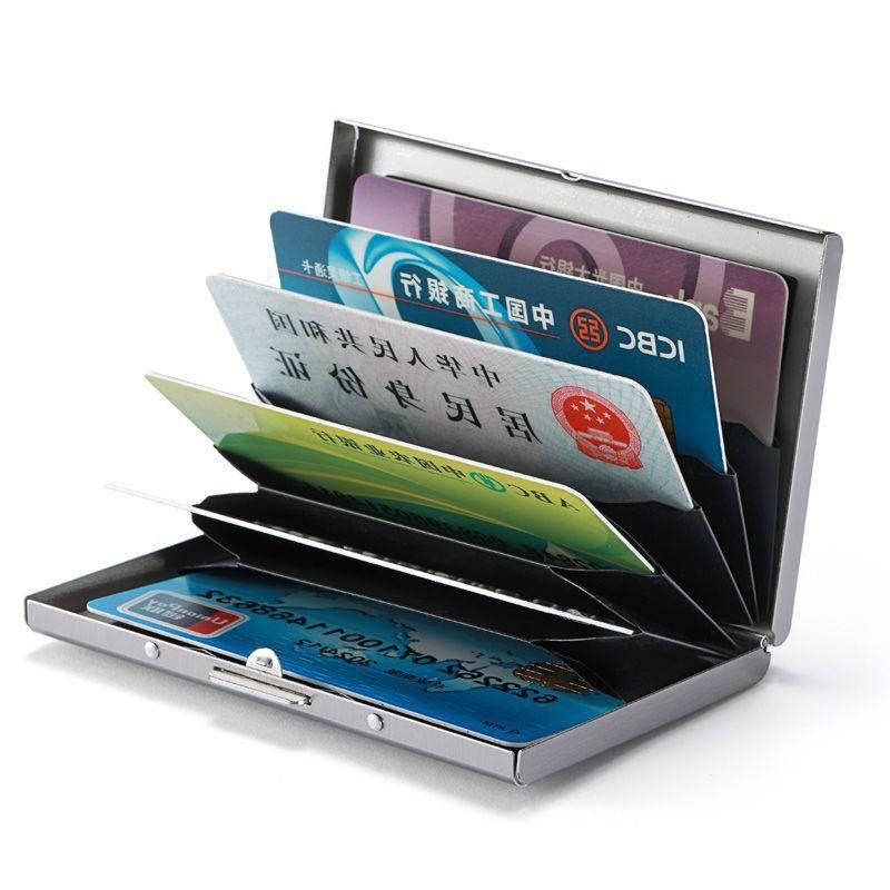 10-Card Slot RFID Protected Metal Wallet, Stainless Steel Card Holder with Compartments, Black - Image 6