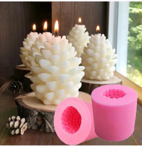 Cone candle molds DIY pink, 1 pack - Image 1