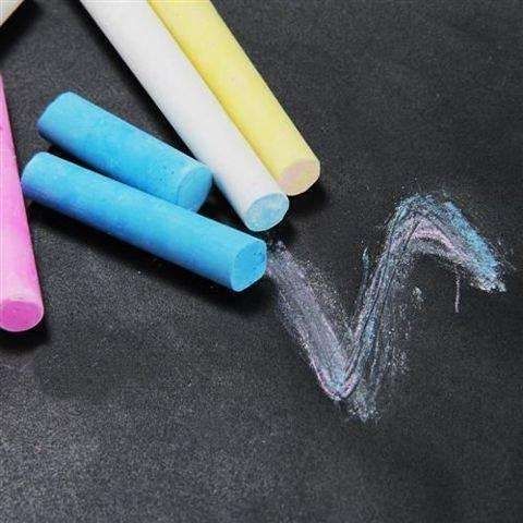 Reusable Self-Adhesive Chalk Poster with Crayons, Black - Image 3