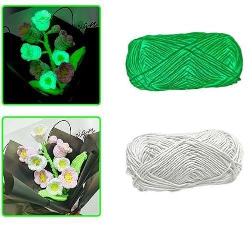 Luminous yarn for knitting and crocheting, White - Image 2