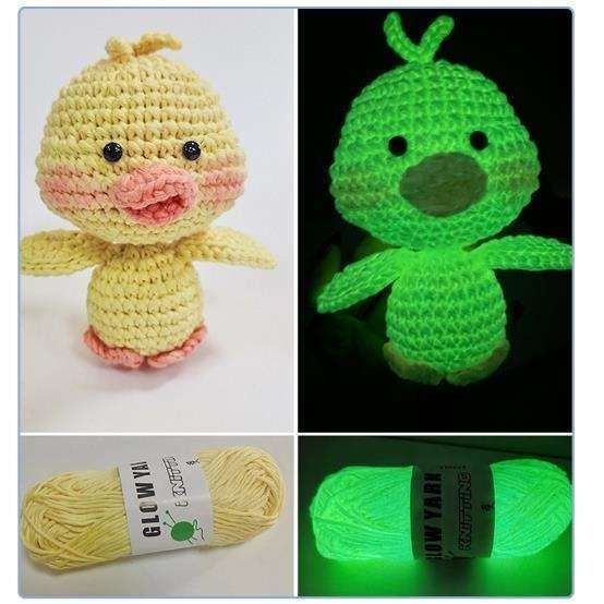 Luminous yarn for knitting and crocheting, White - Image 3