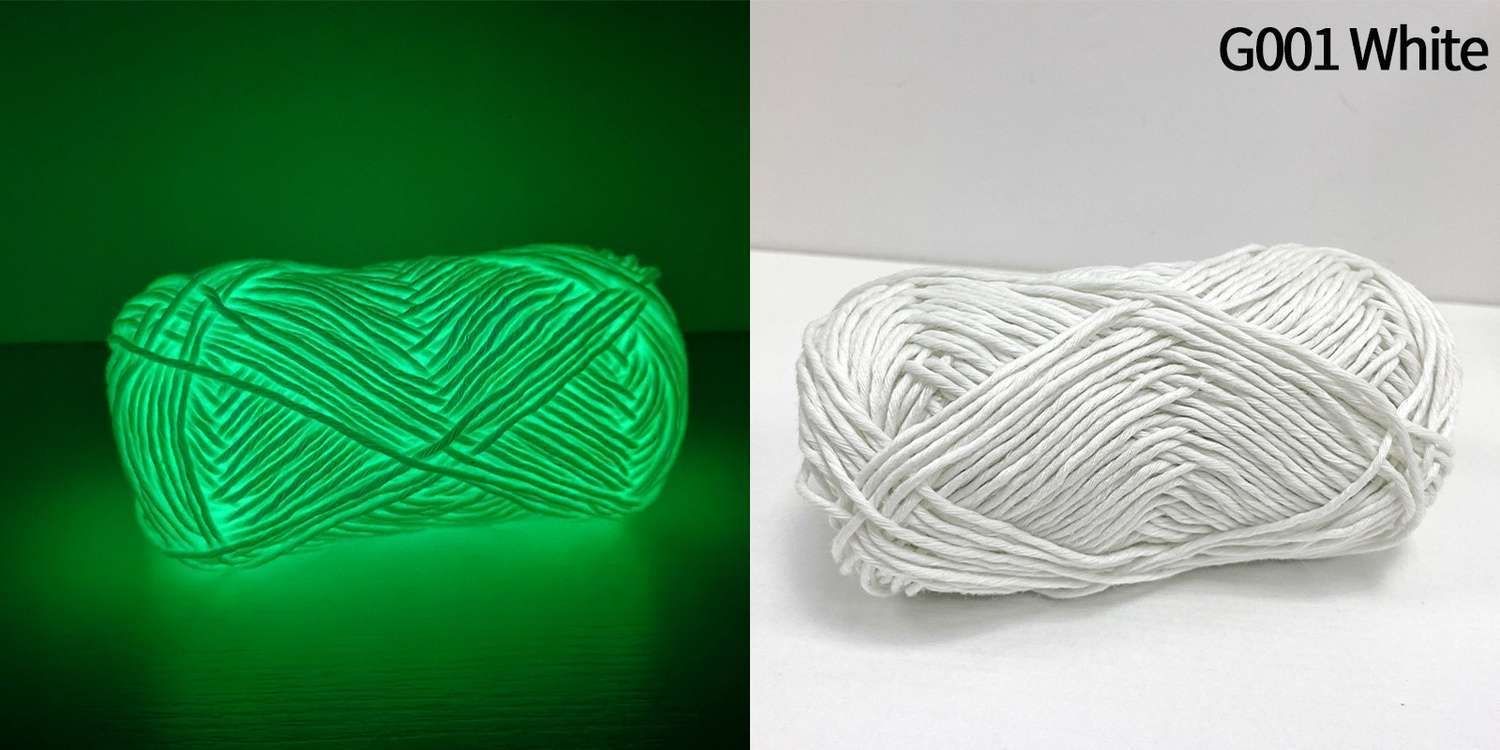 Luminous yarn for knitting and crocheting, White - Image 5