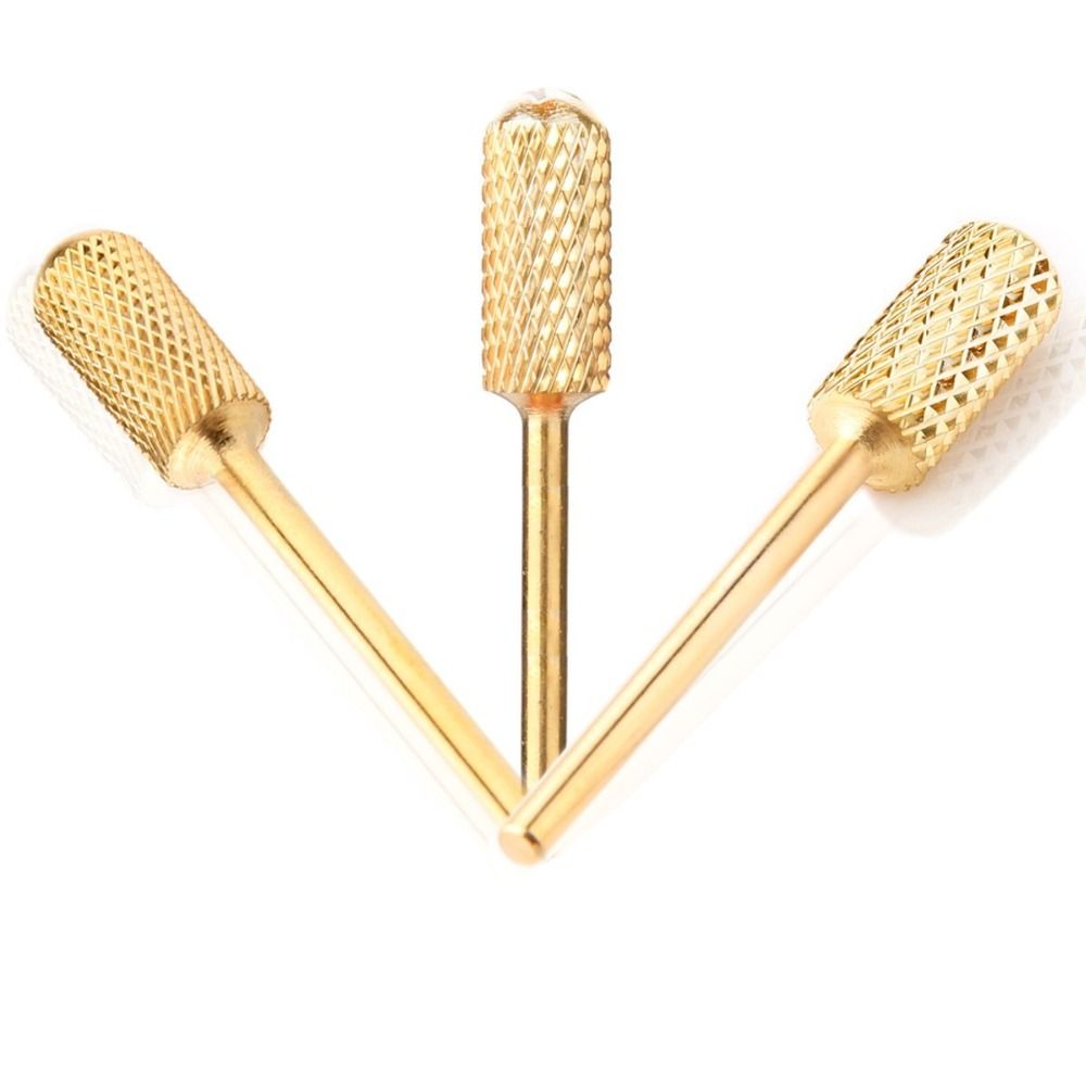 Electric file bits, 3 sizes, rounded fin grit gold drill bits - Image 3