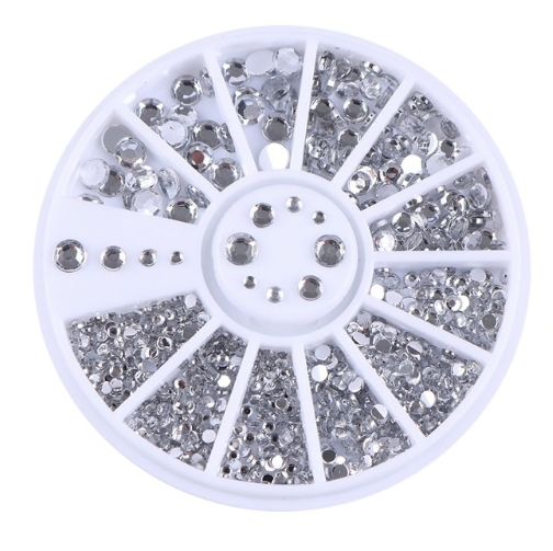 Rhinestone 4 sizes, Silver Clear - Image 1