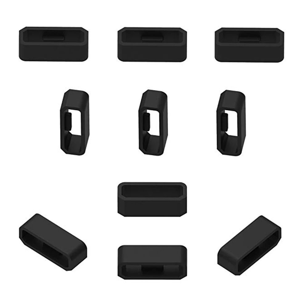 10-Pack Black Loops for 22 mm Watch Straps, 22mm - Image 1