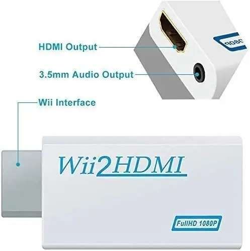 Wii to HDMI Adapter White, Compatible with Nintendo Wii Full HD 1080p - Image 6