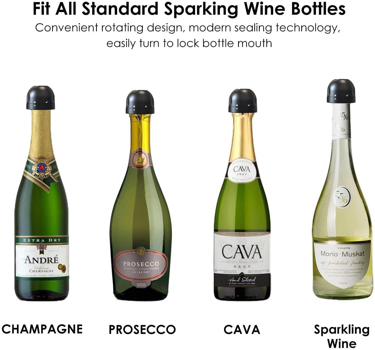 2 Champagne Cork Stoppers, Vacuum Sealer for Wine Bottles - Image 3