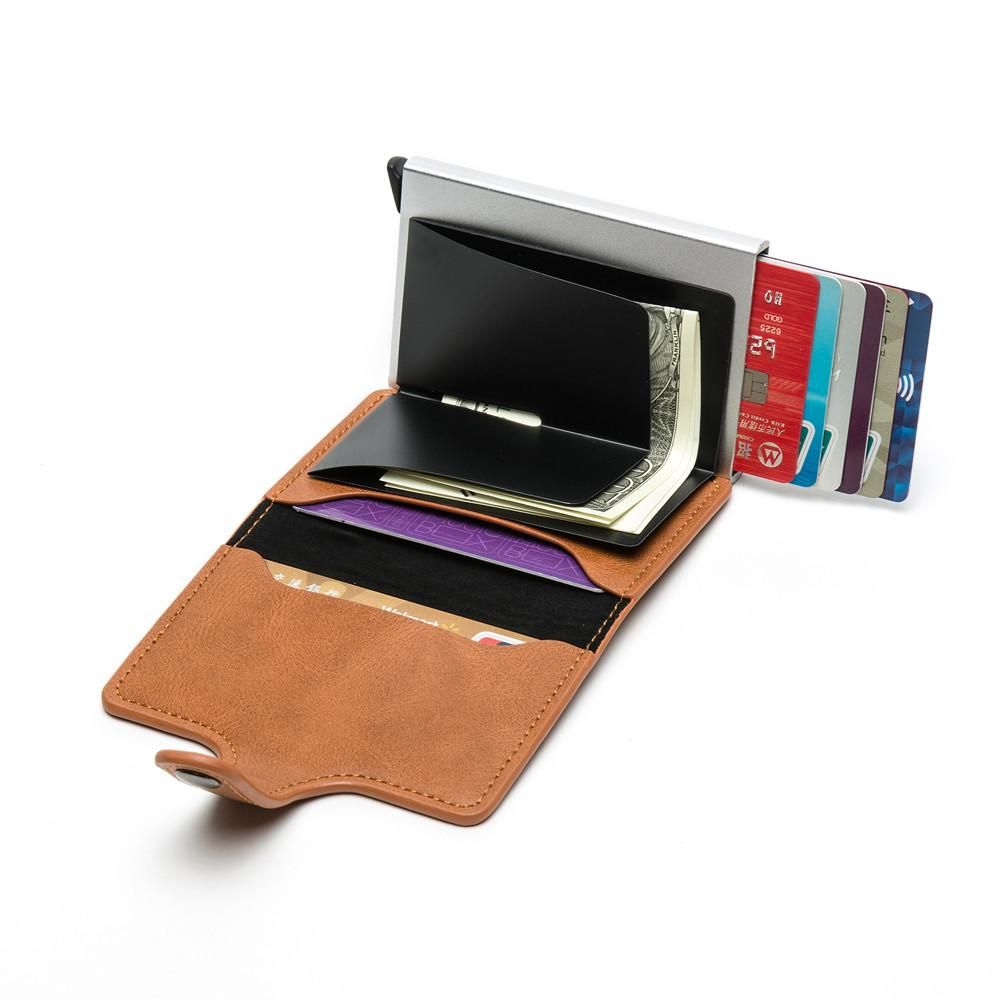 RFID NFC Card Holder Wallet, 5 Cards, Black - Image 3