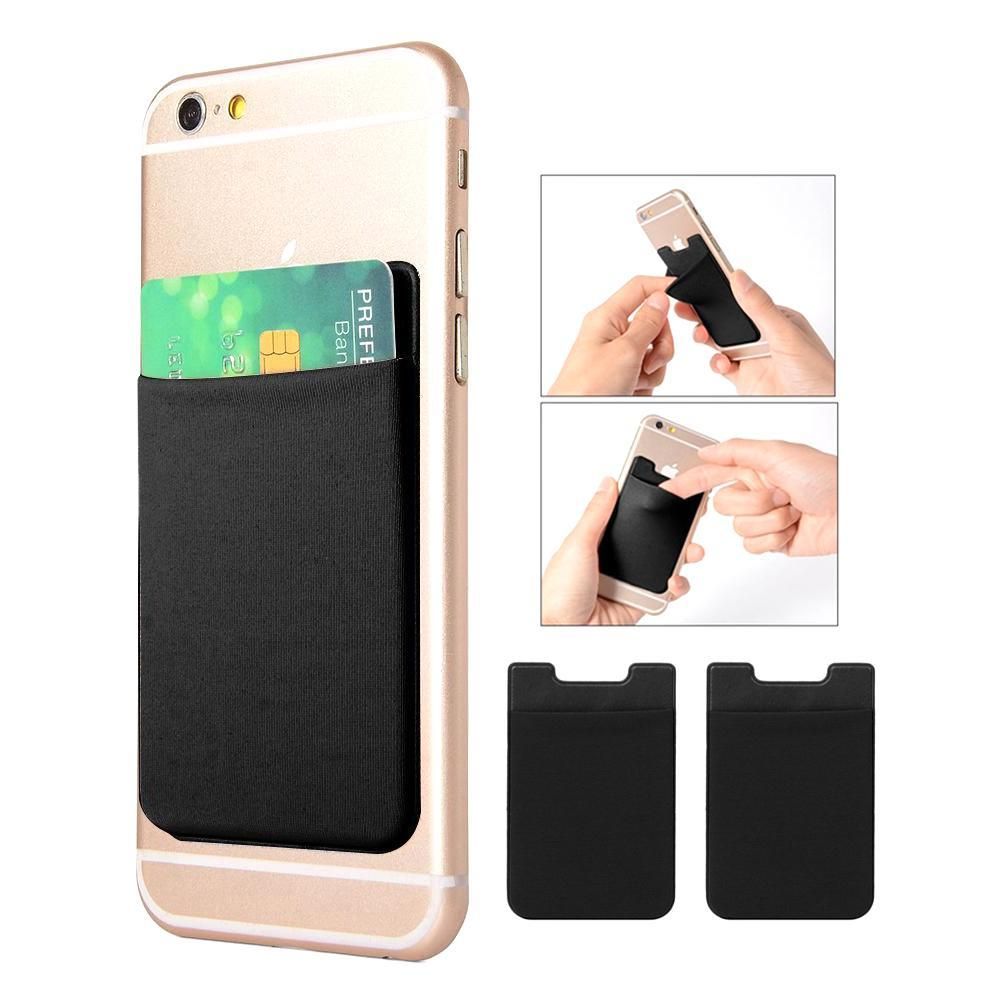 Universal Mobile Wallet Card Holder Self-adhesive Black - Image 1