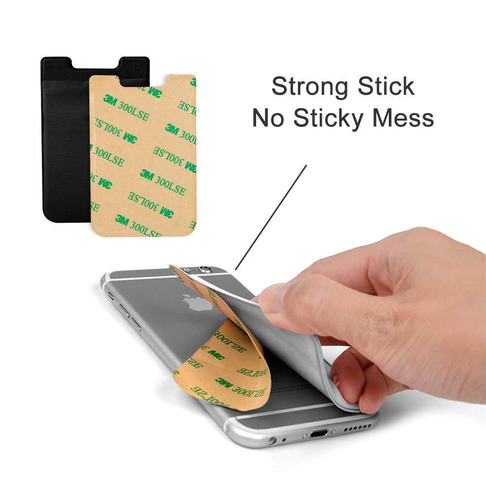Universal Mobile Wallet Card Holder Self-adhesive Black - Image 6