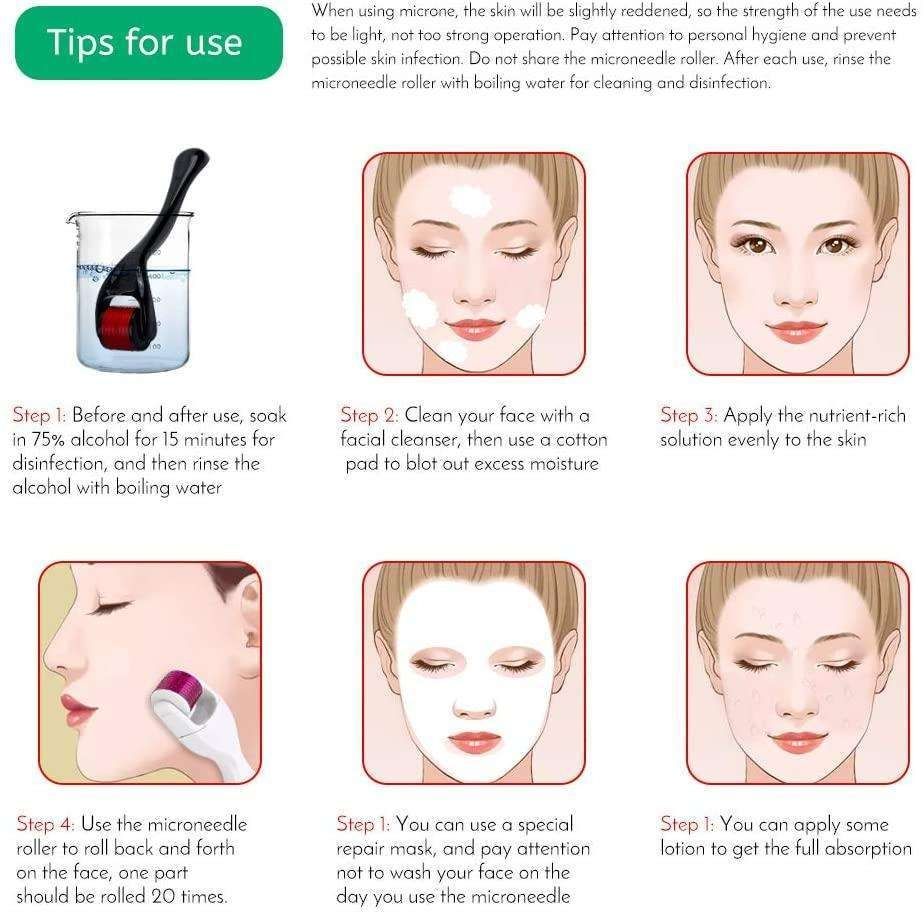 Skin Roller Microneedling Derma Roller for Skin Stimulation, Black - Image 3