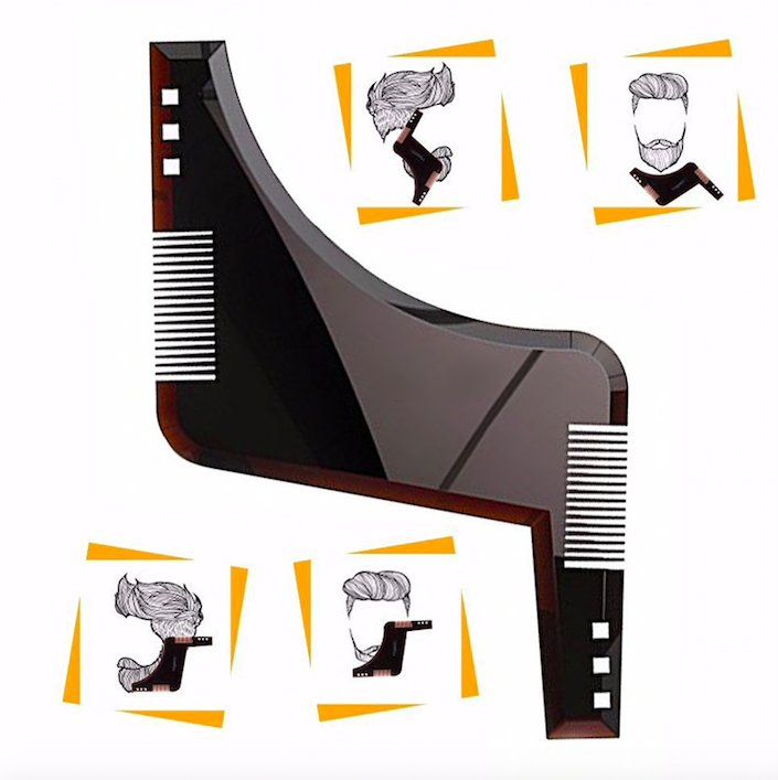 Beard comb, black - Sturdy beard styling tool - Image 1