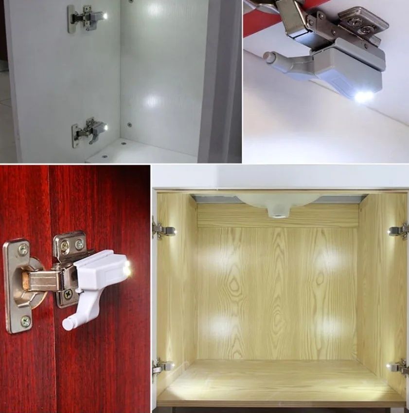 3-pack Universal LED Hinge Sensor Light for Cabinet Wardrobe Kitchen Night Light, Grey - Image 5