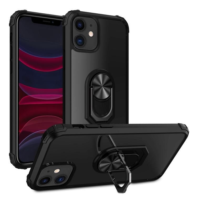 iPhone 12 Silicone Shockproof Cover, Black Transparent, Compatible with iPhone 12 Pro - Image 1