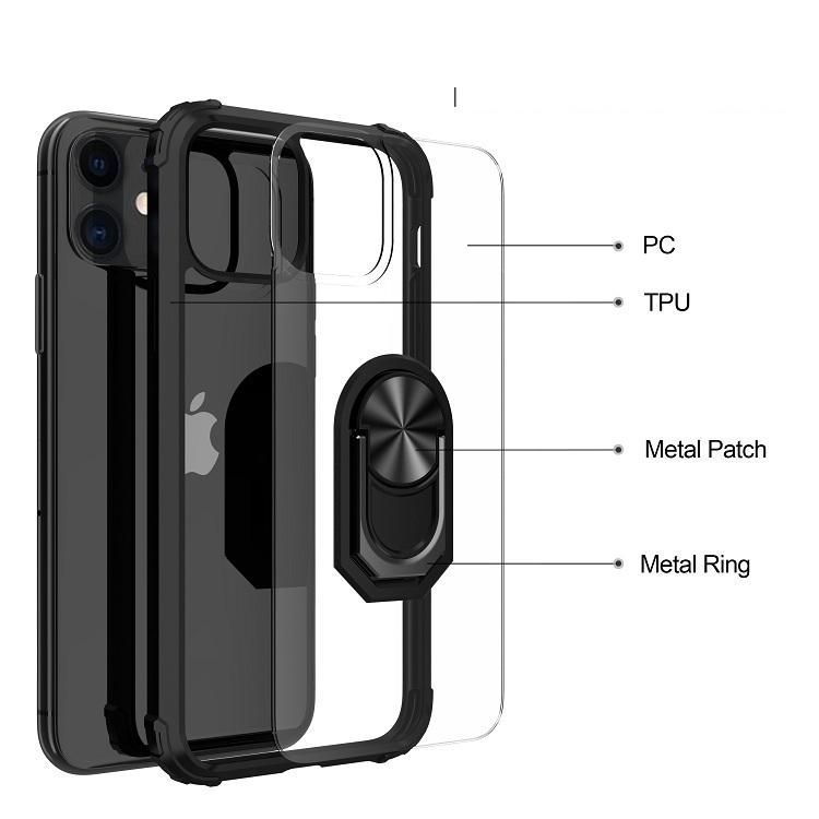 iPhone 12 Silicone Shockproof Cover, Black Transparent, Compatible with iPhone 12 Pro - Image 2