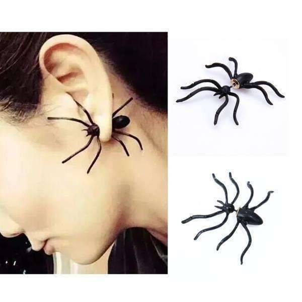 Black Spider Halloween Earrings, 2 Pieces - Image 1