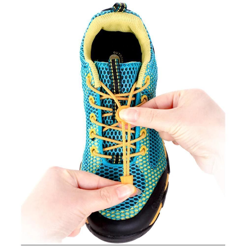 2 Elastic Lace Shoes with Drawstring, Mid Blue - Image 4