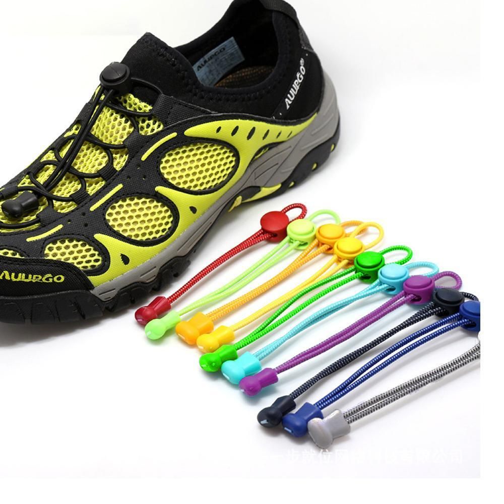 2 Shoes with Elastic Laces Including Drawstring, Solid Brown - Image 1