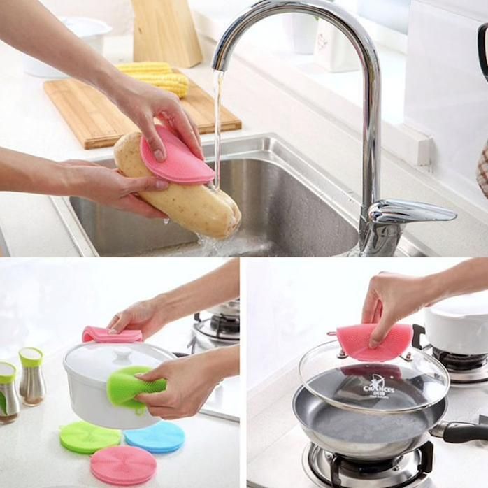 Silicone sponge for dishes, multi-color, with Magnic silicone dish sponge washing scrubber - Image 2